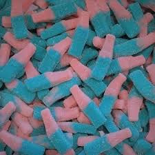 bouteille fizzy rose et bleue